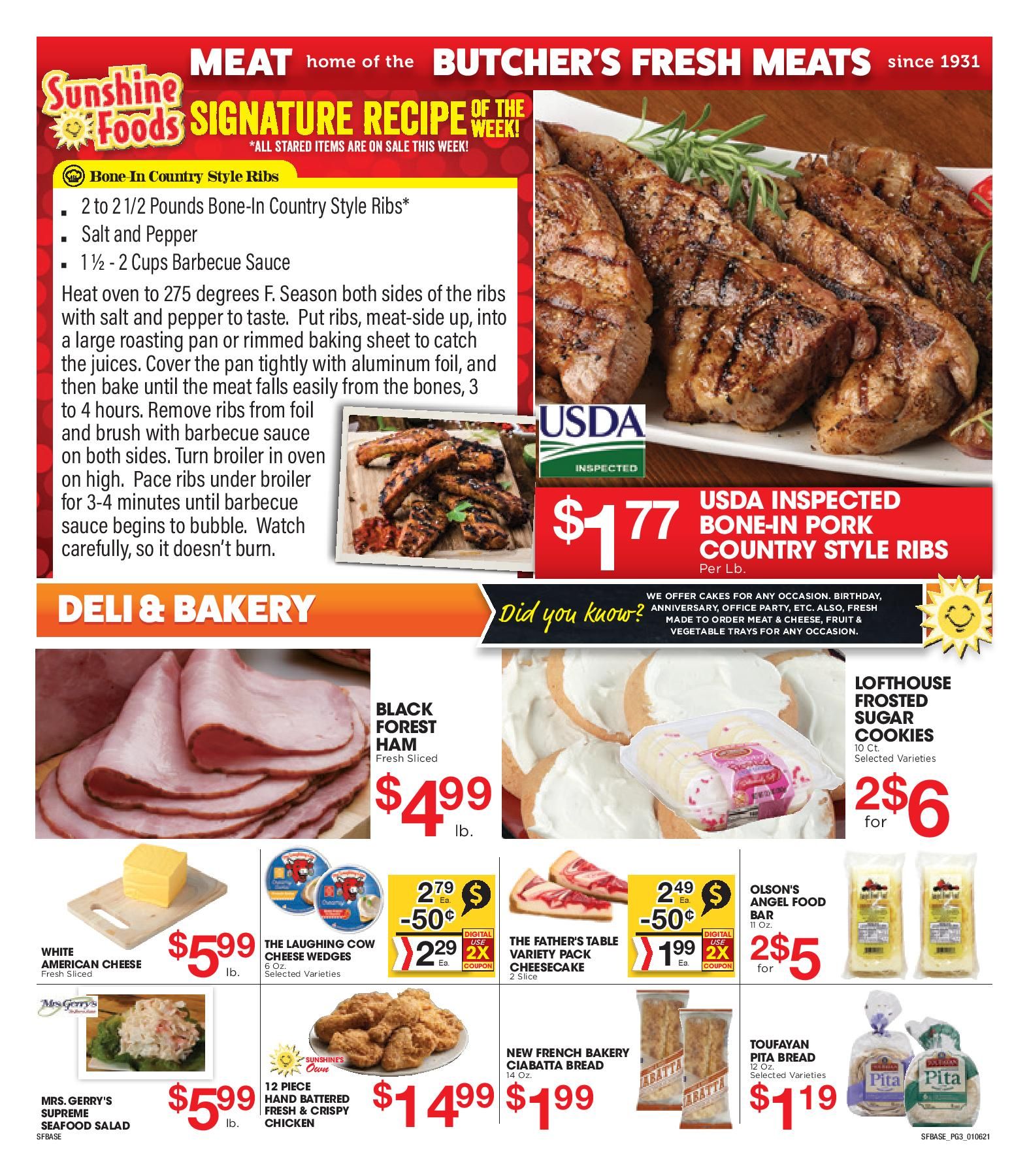 Sunshine Foods Weekly Ad Flyer January 6 to January 12, 2021