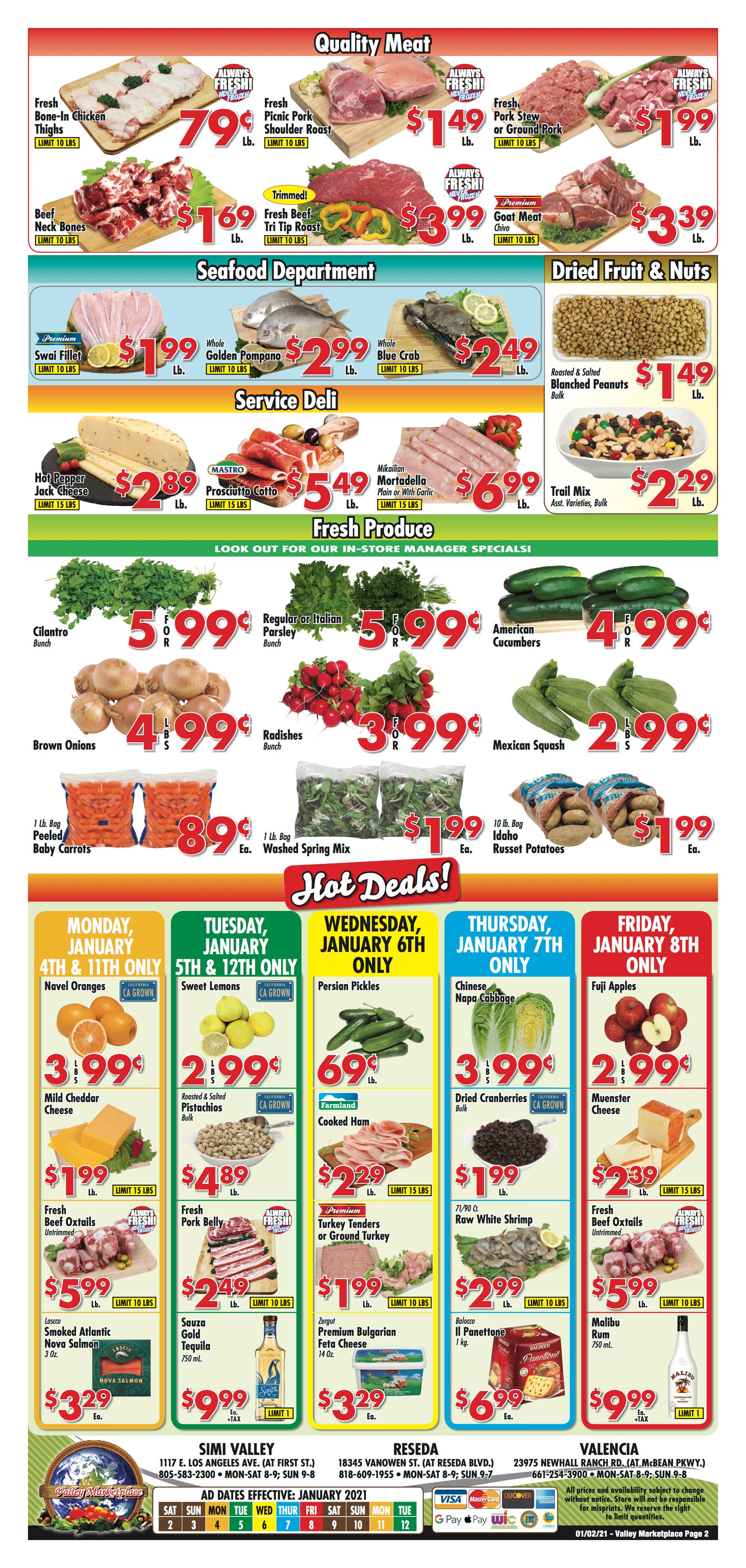 Valley Marketplace Weekly Ad Flyer January 2 to January 12, 2021