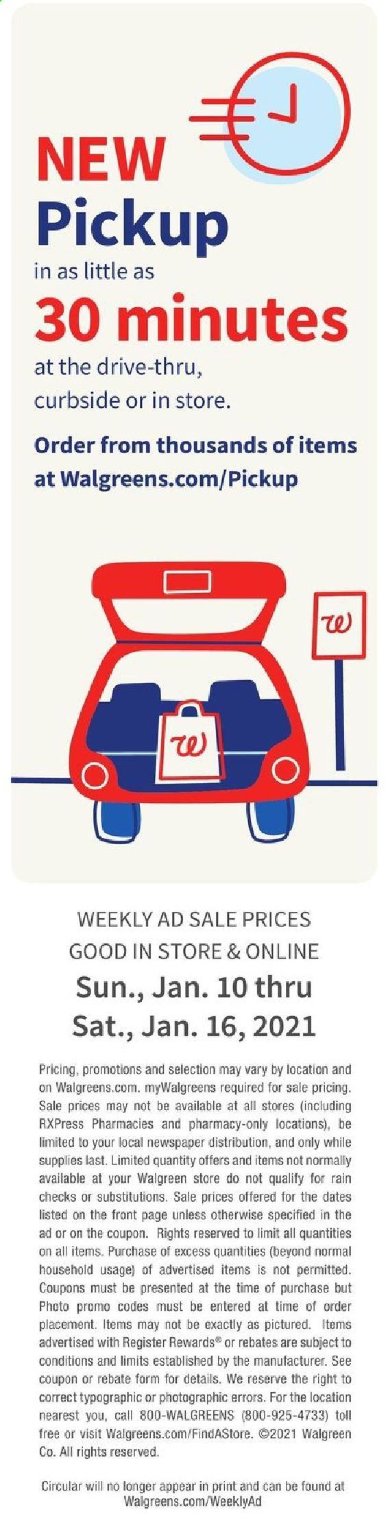 Walgreens Weekly Ad Flyer January 10 to January 16