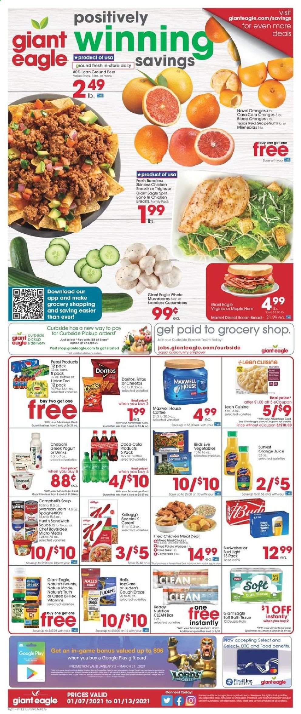 Giant Eagle (IN, MD, OH, PA, WV) Weekly Ad Flyer January 7 to January 13