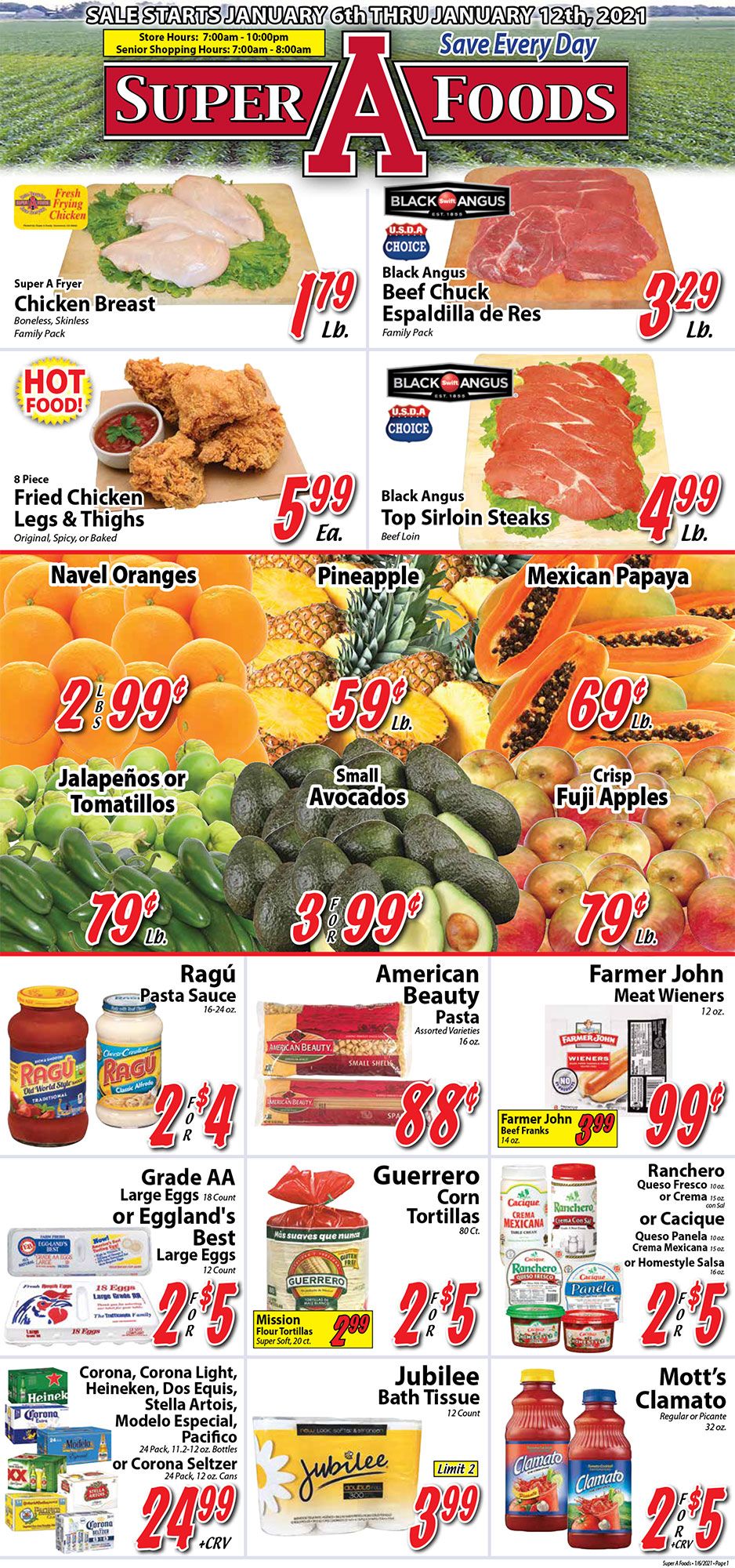 Super A Foods Weekly Ad Flyer January 6 to January 12, 2021