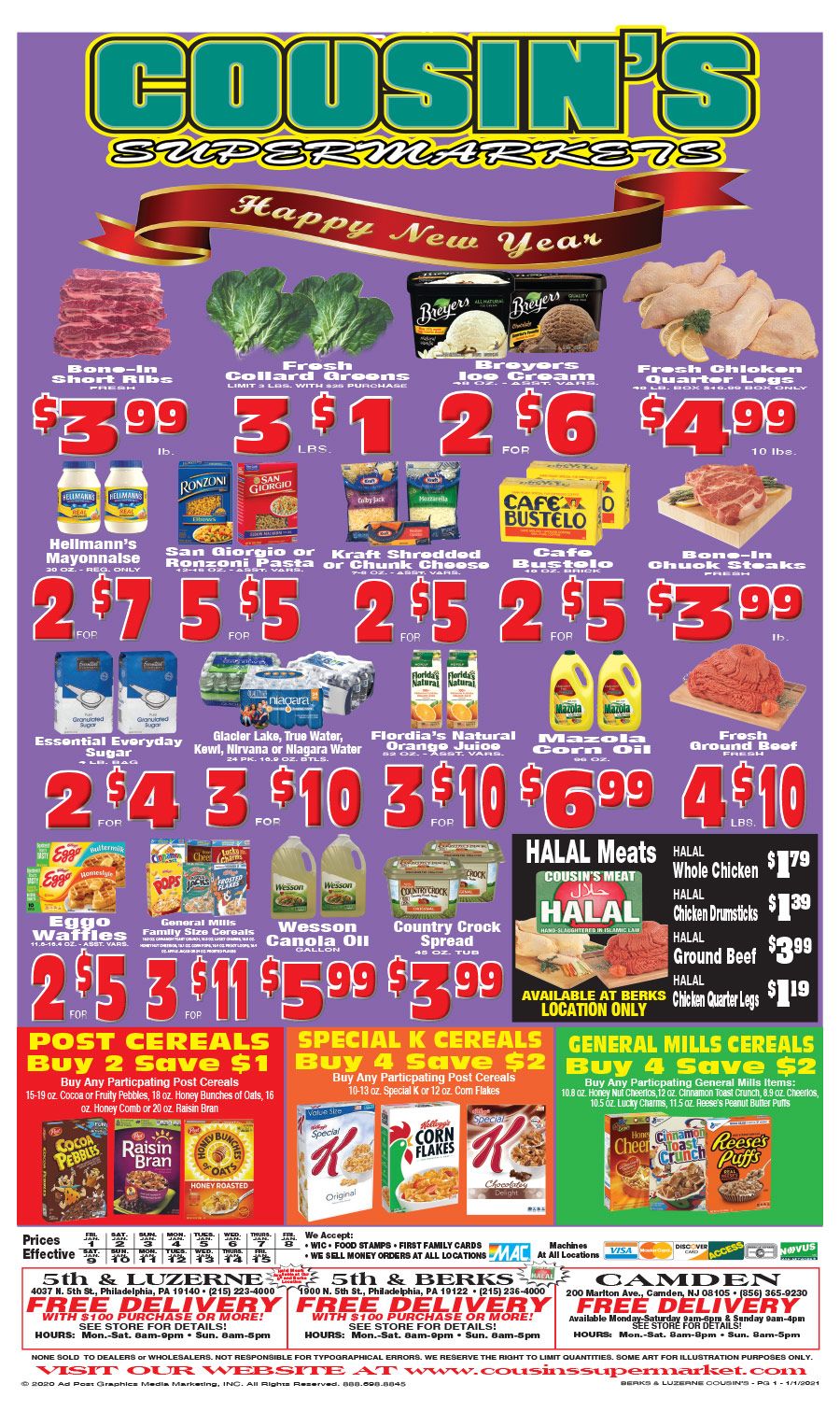 Cousin's Supermarket Weekly Ad Flyer January 1 to January 15, 2021