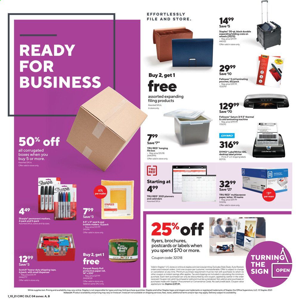 Staples Weekly Ad Flyer January 10 to January 16