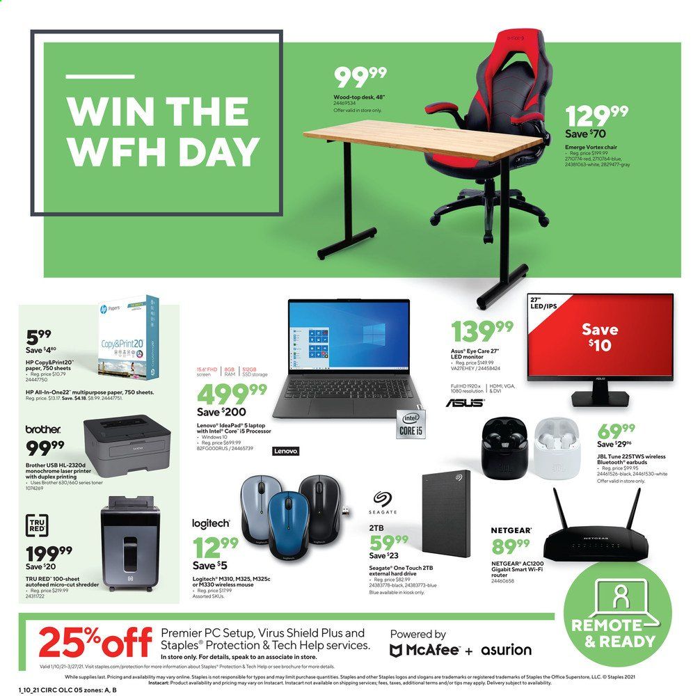 Staples Weekly Ad Flyer January 10 to January 16