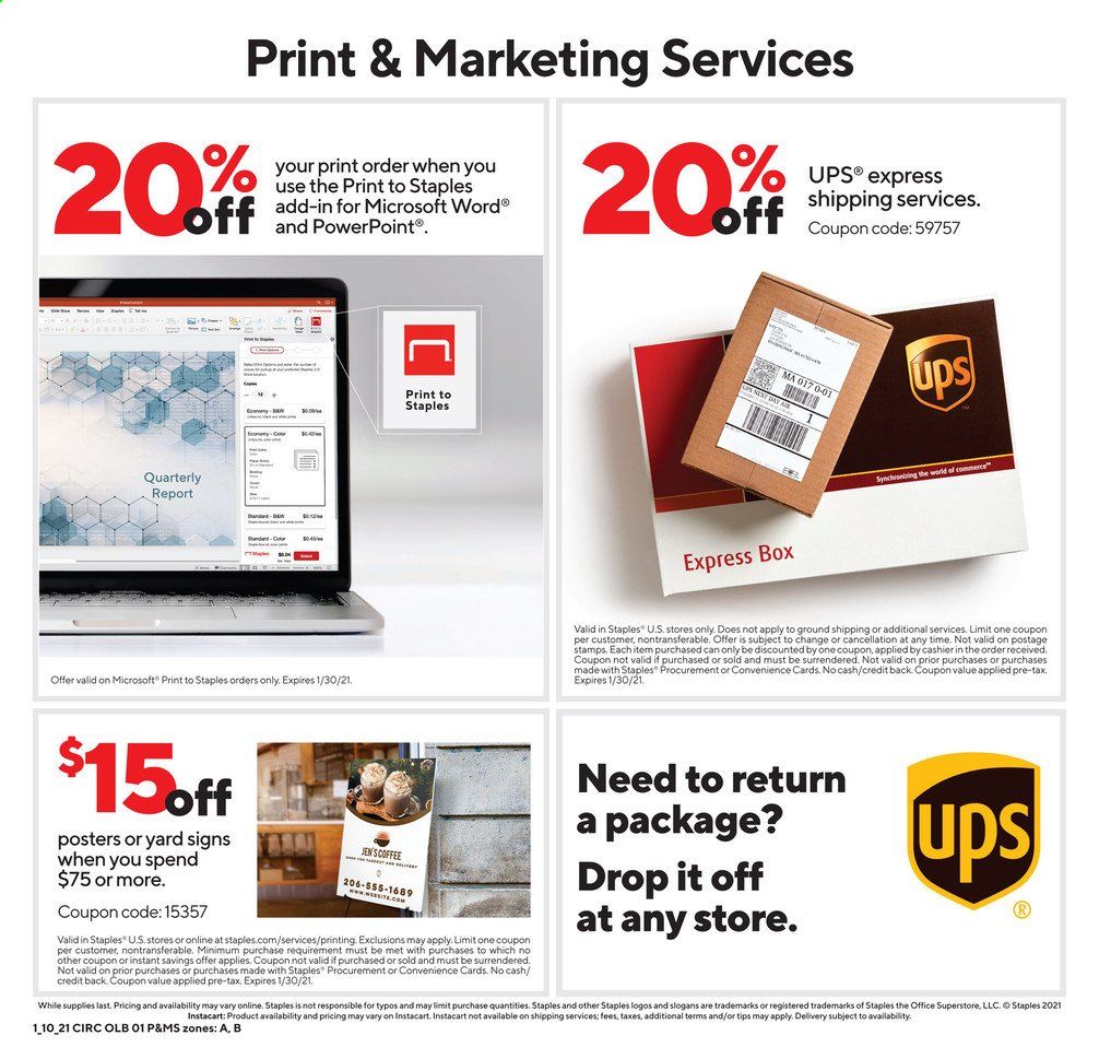 Staples Weekly Ad Flyer January 10 to January 16