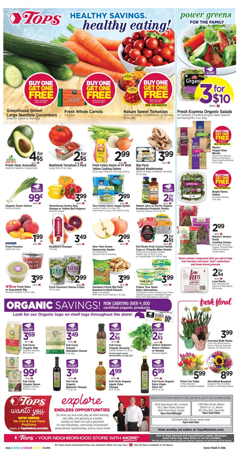Tops Friendly Weekly Ad Flyer January 10 to January 16, 2021