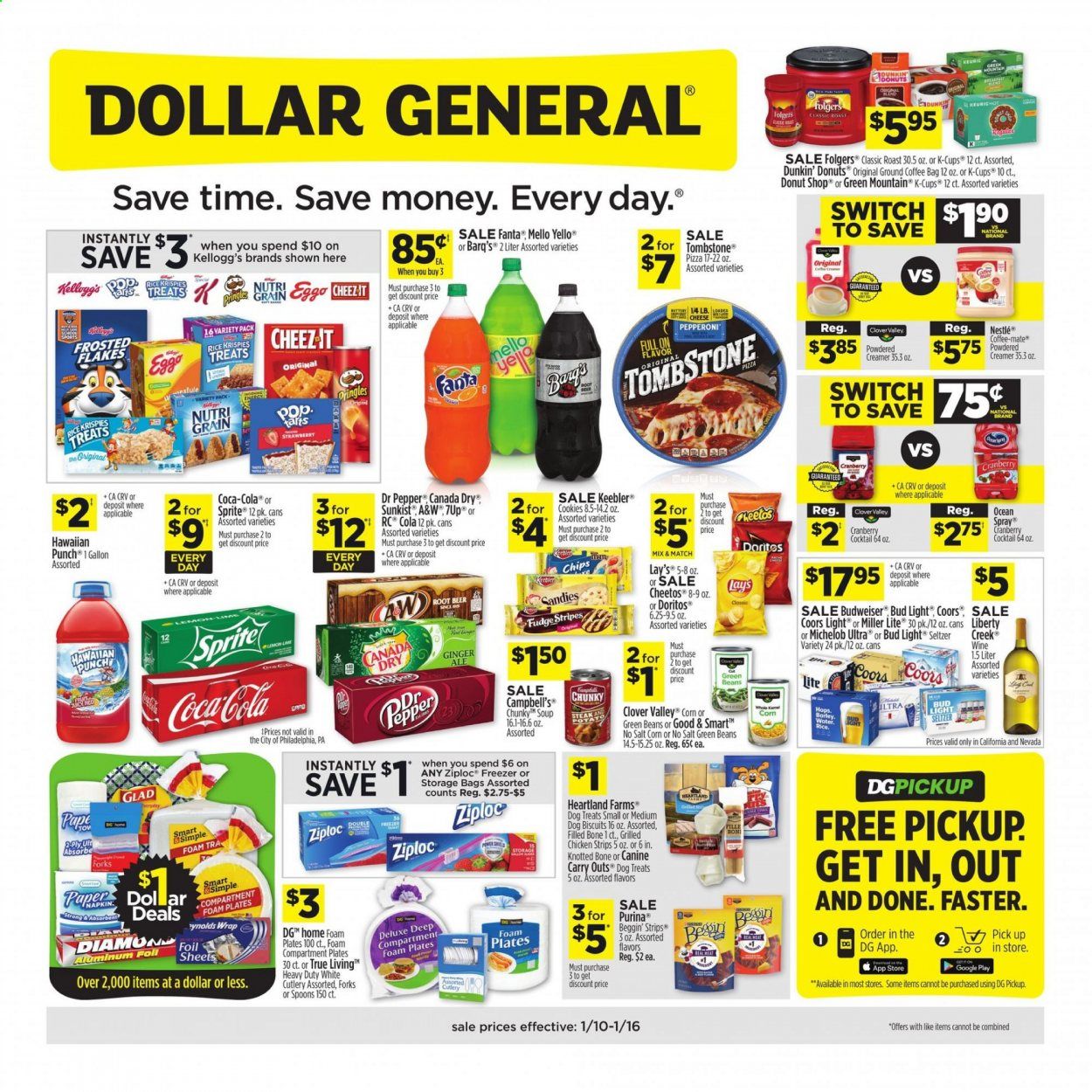 Dollar General (CA, NV) Weekly Ad Flyer January 10 to January 16
