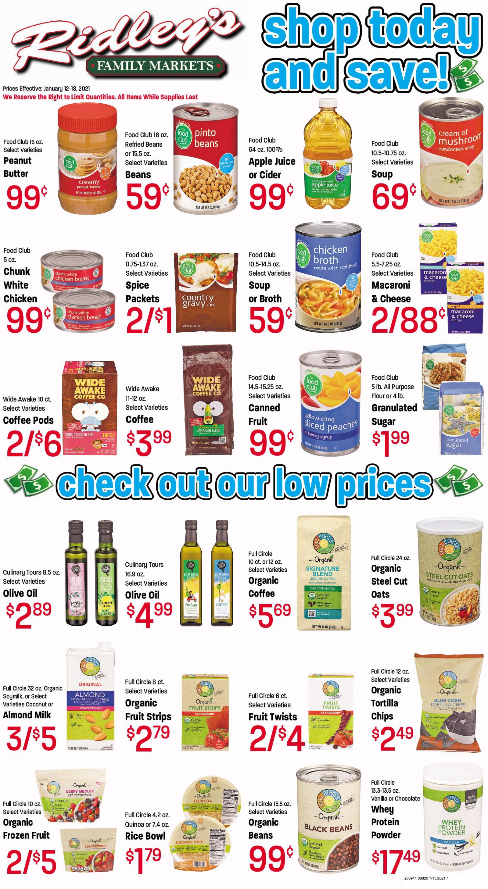 Ridley's Family Market Weekly Ad Flyer January 12 to January 18, 2021