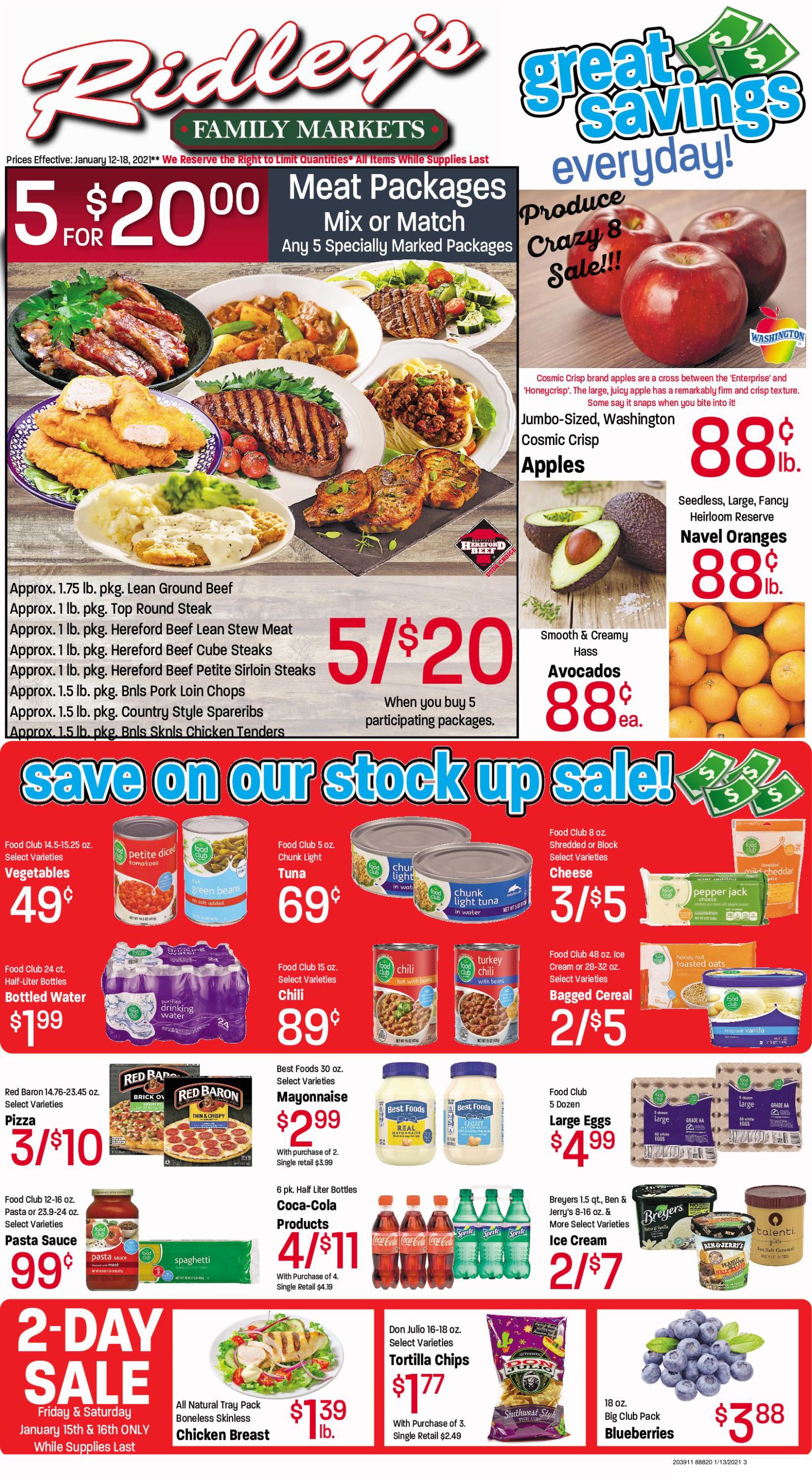 Ridley's Family Market Weekly Ad Flyer January 12 to January 18, 2021