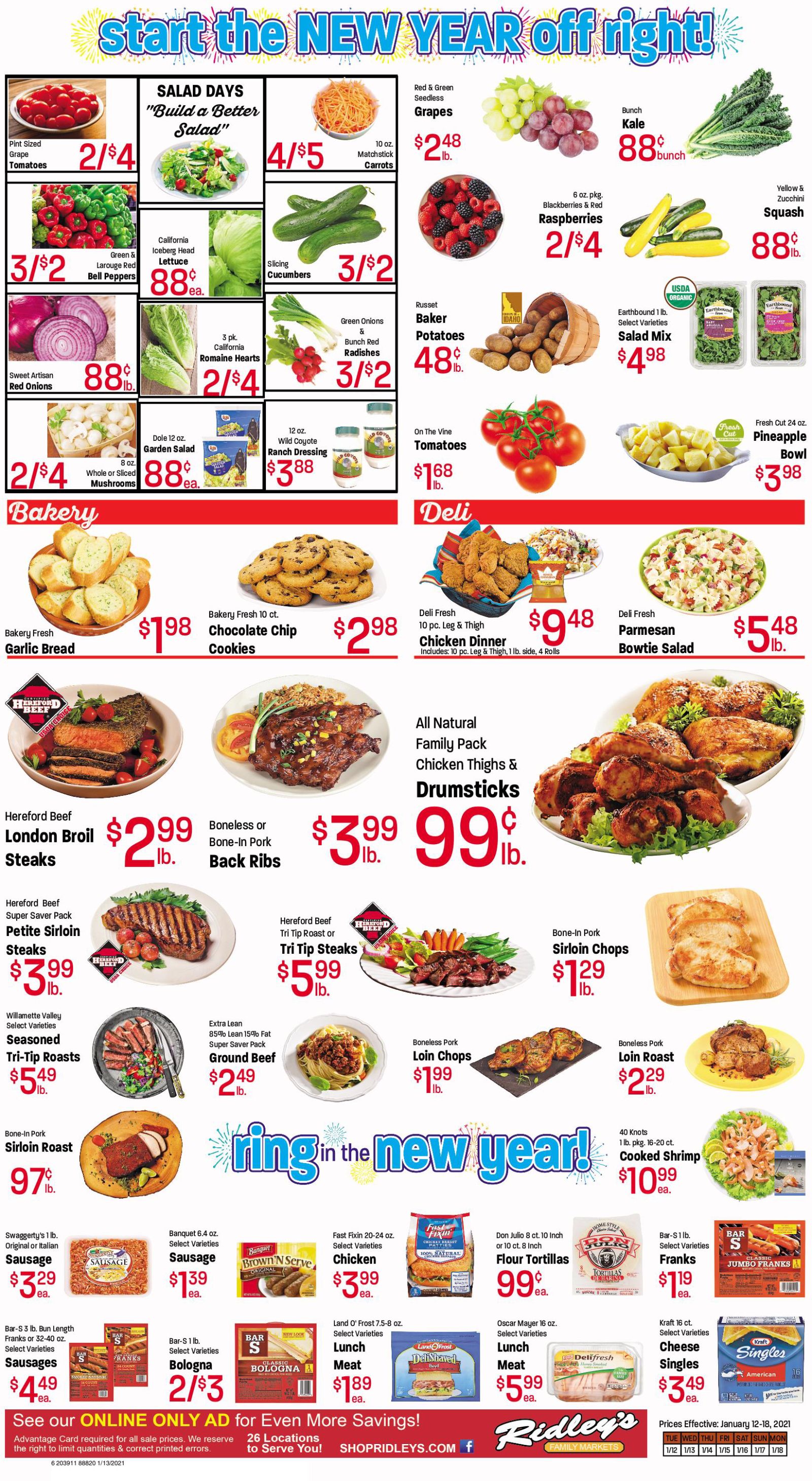 Ridley's Family Market Weekly Ad Flyer January 12 to January 18, 2021