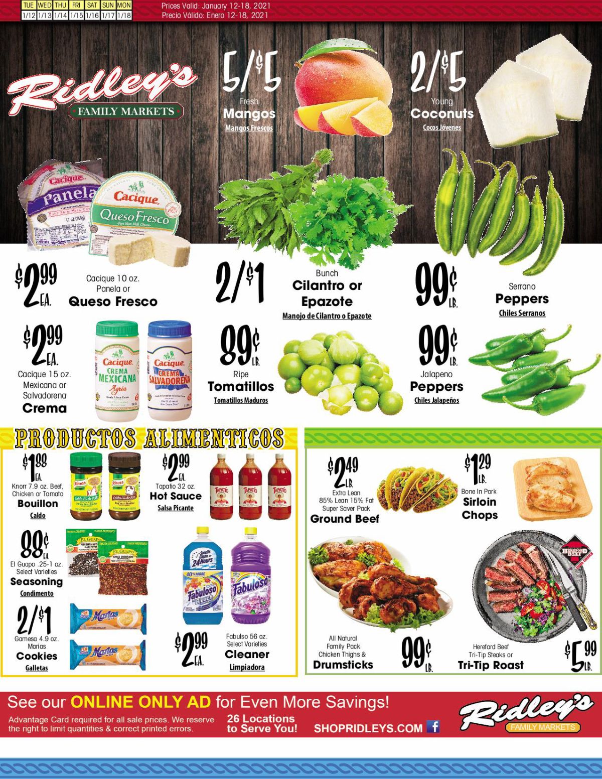 Ridley's Family Market Weekly Ad Flyer January 12 to January 18, 2021