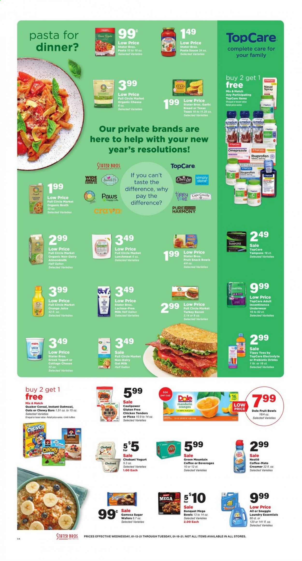 Stater Bros. Weekly Ad Flyer January 13 to January 19