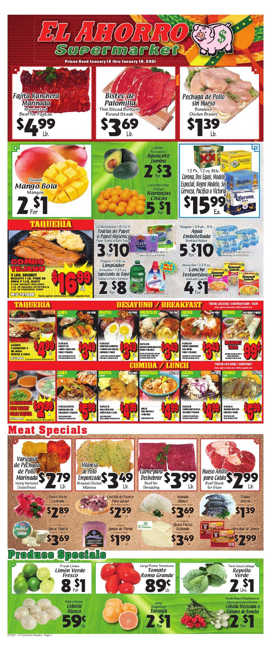 El Ahorro Supermarket Weekly Ad Flyer January 13 to January 19, 2021