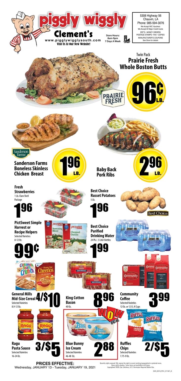 Piggly Wiggly (LA) Weekly Ad Flyer January 13 to January 19, 2021