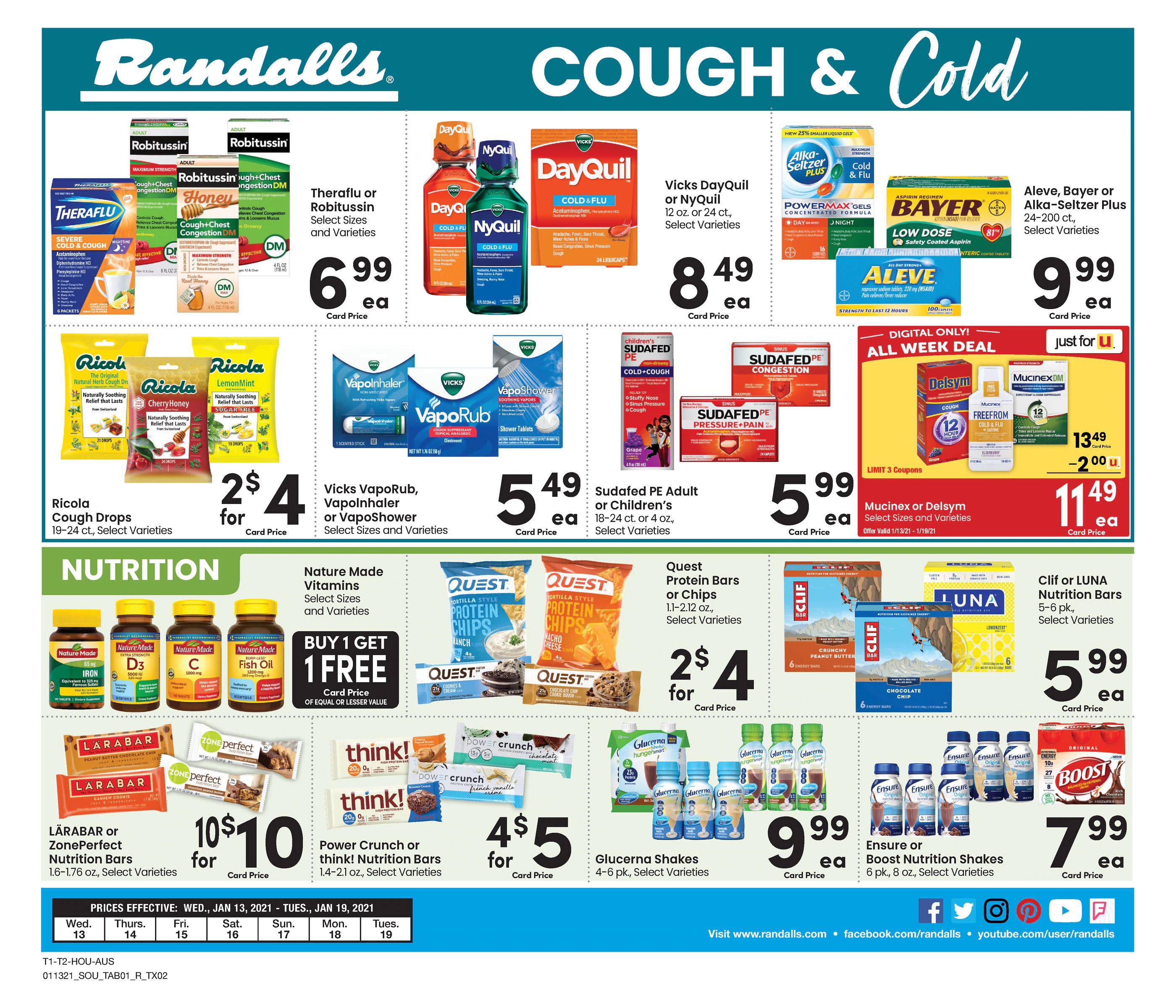 Randalls Weekly Ad Flyer January 13 to January 19, 2021