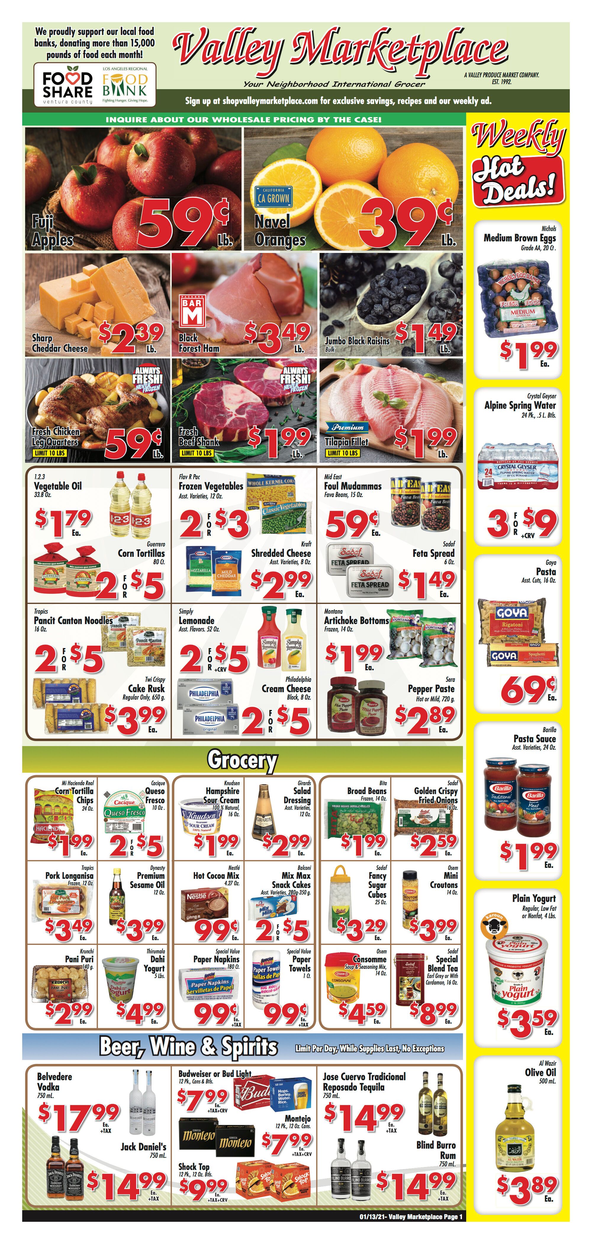 Valley Marketplace Weekly Ad Flyer January 13 to January 19, 2021