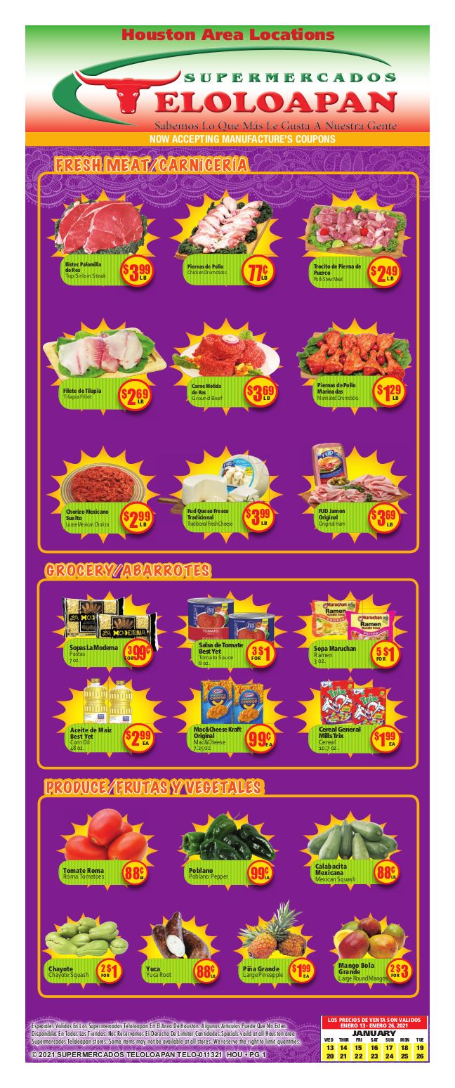 Supermercados Teloloapan Weekly Ad Flyer January 13 to January 26, 2021