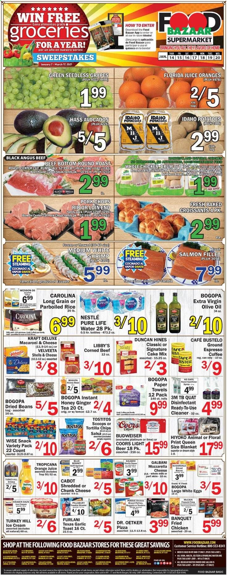 Food Bazaar (CT, NJ, NY) Weekly Ad Flyer January 14 to January 20