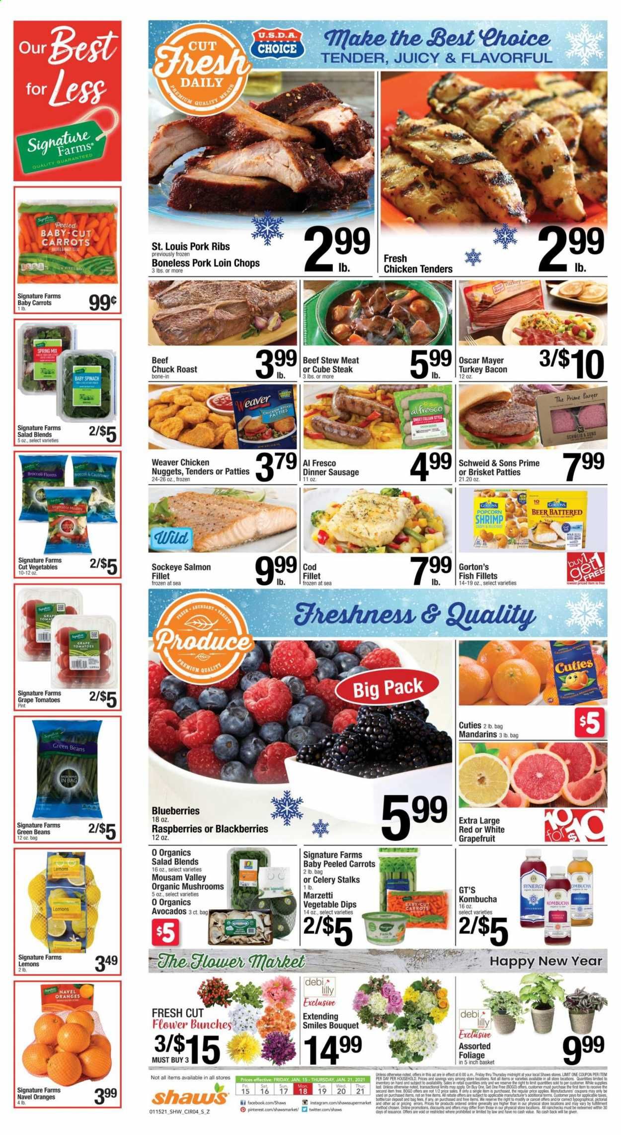Shaw’s (MA, ME, NH, RI, VT) Weekly Ad Flyer January 15 to January 21