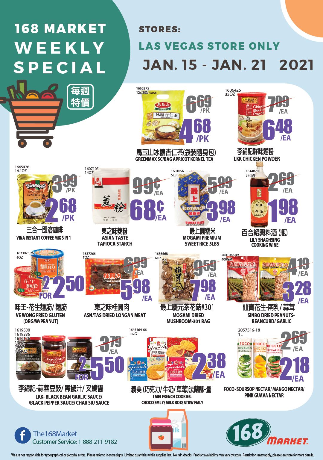 168 Market (NV) Weekly Ad Flyer January 15 to January 21, 2021