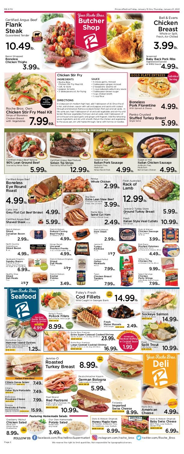 Roche Bros. Supermarkets Weekly Ad Flyer January 15 to January 21, 2021