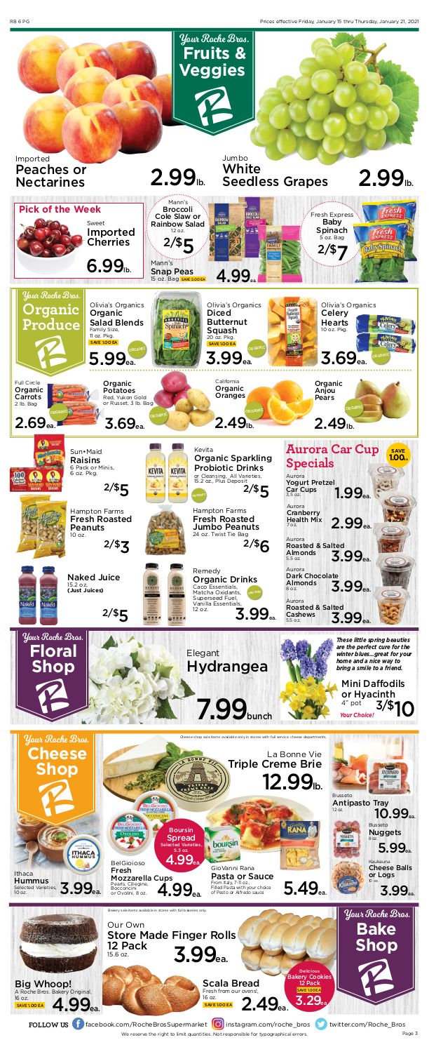 Roche Bros. Supermarkets Weekly Ad Flyer January 15 to January 21, 2021