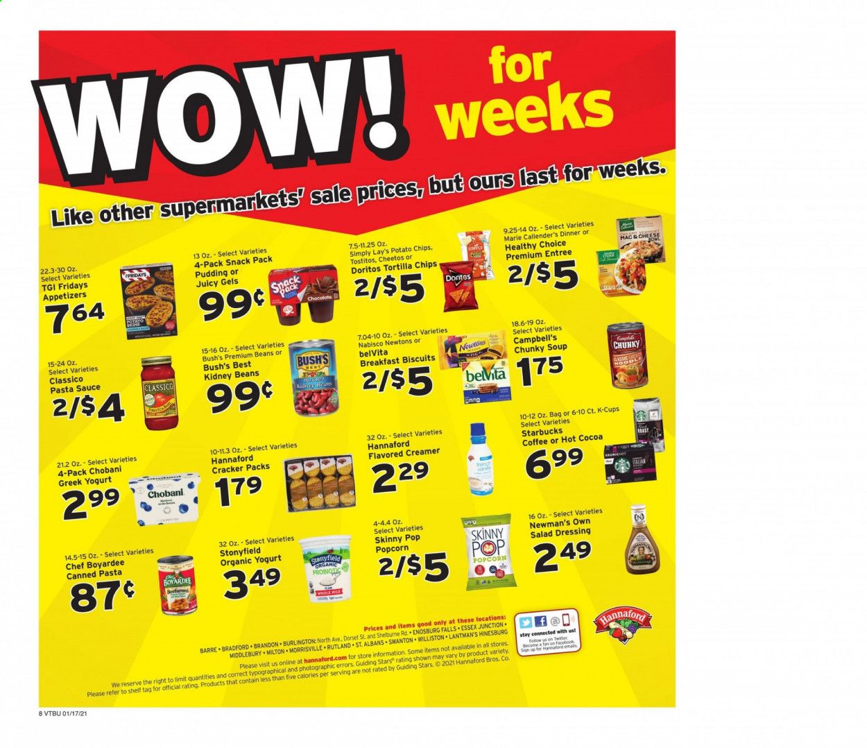 Hannaford (VT) Weekly Ad Flyer January 17 to January 23