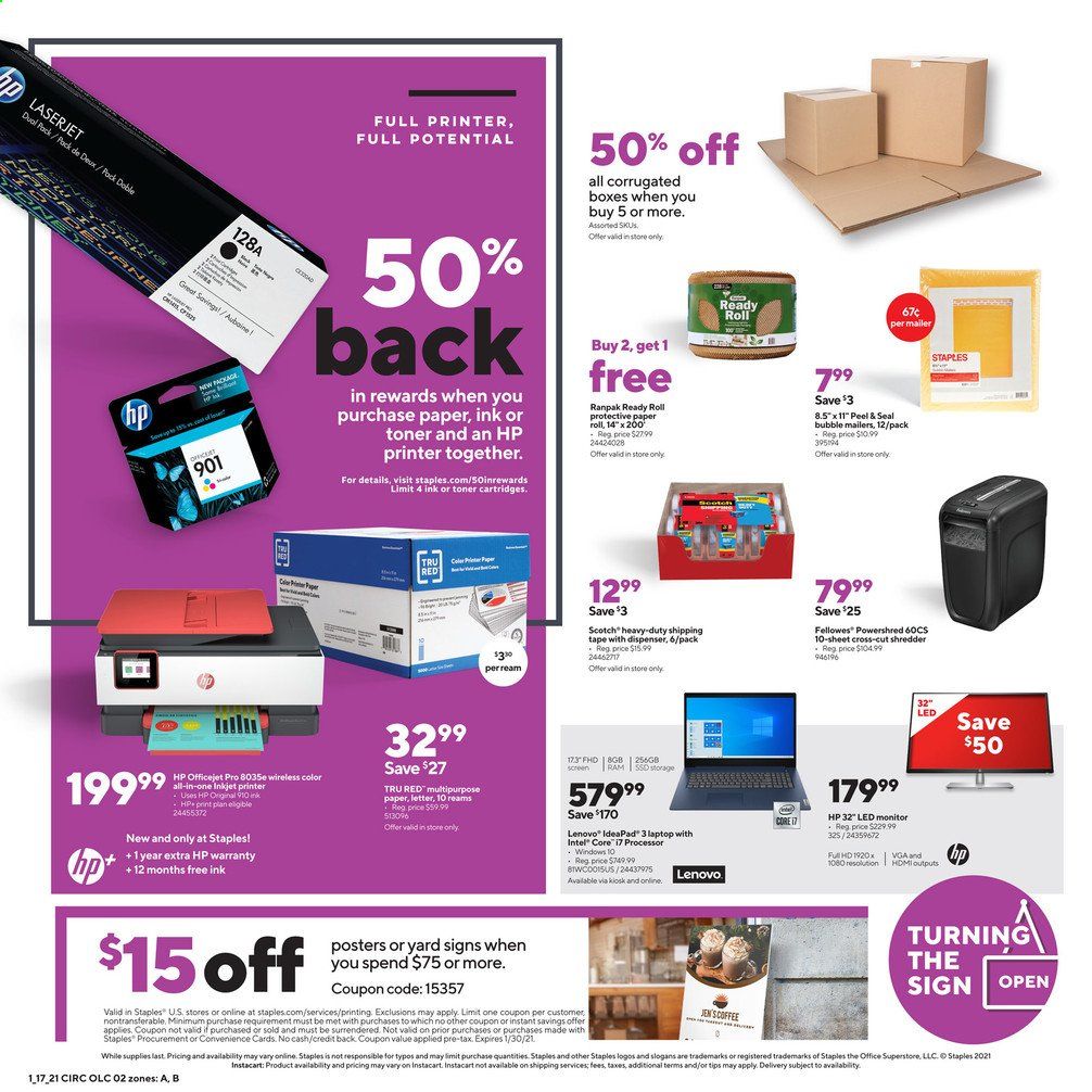 Staples Weekly Ad Flyer January 17 to January 23