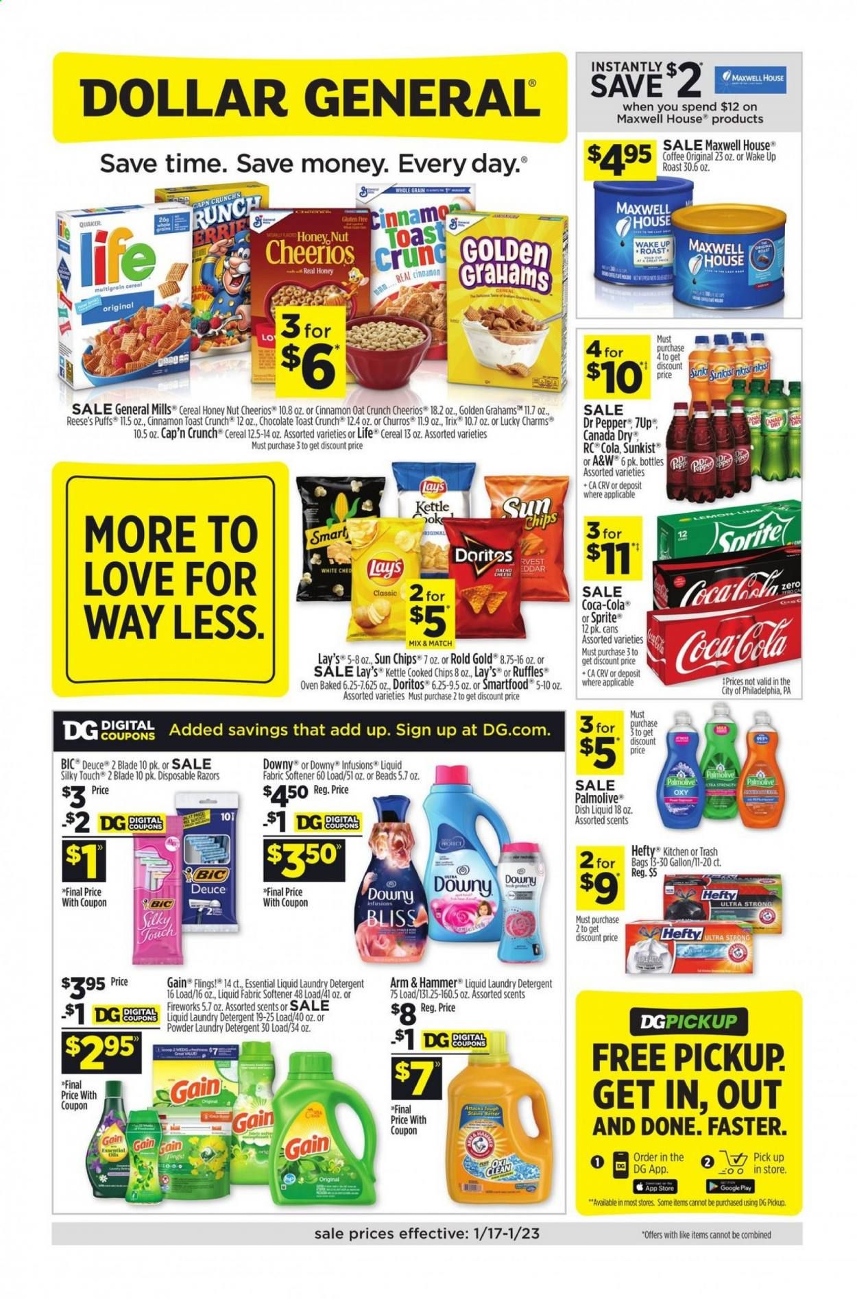 Dollar General (AL, AR, GA, IN, MI, NJ, TN, TX, VA) Weekly Ad Flyer January 17 to January 23
