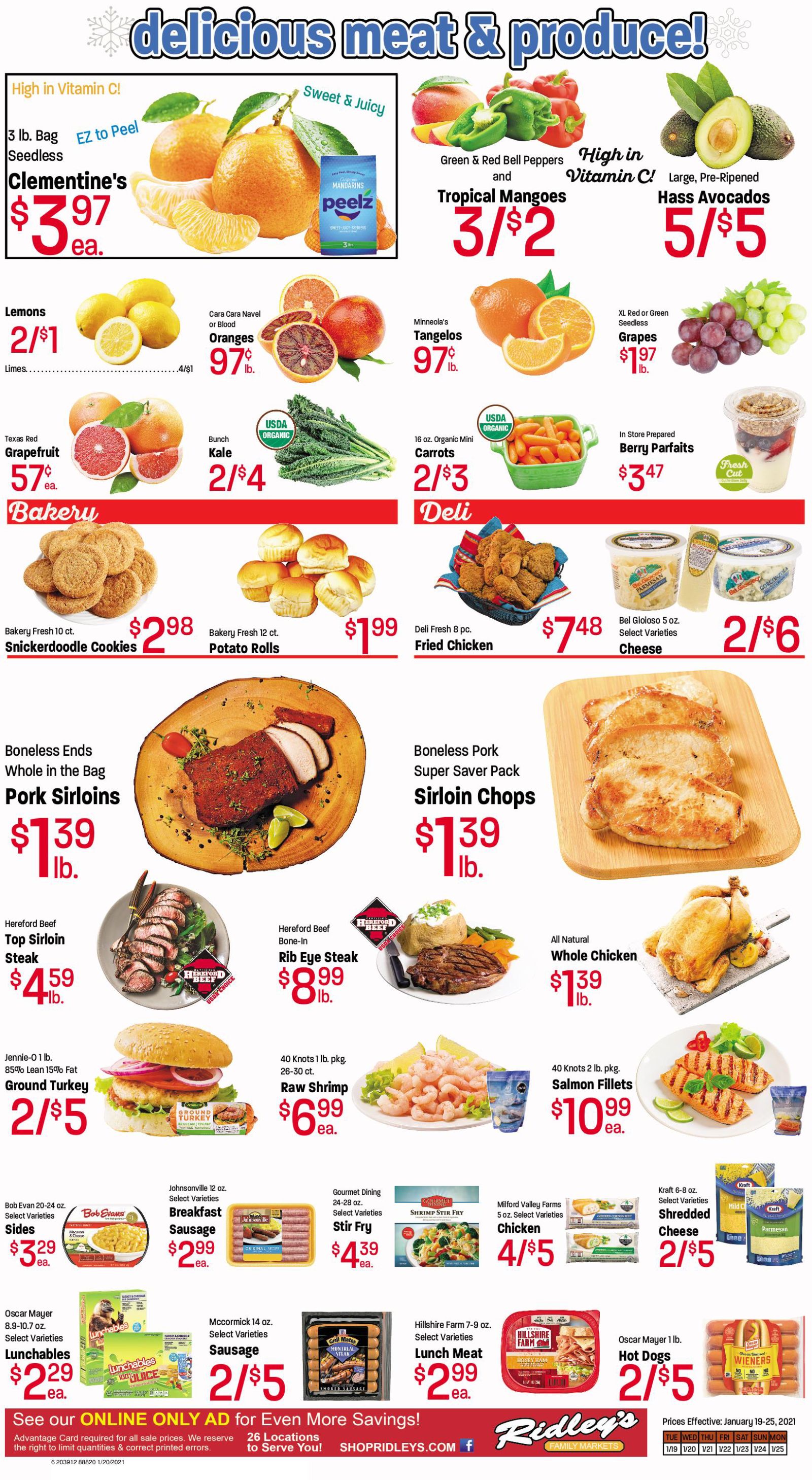 Ridley's Family Market Weekly Ad Flyer January 19 to January 25, 2021