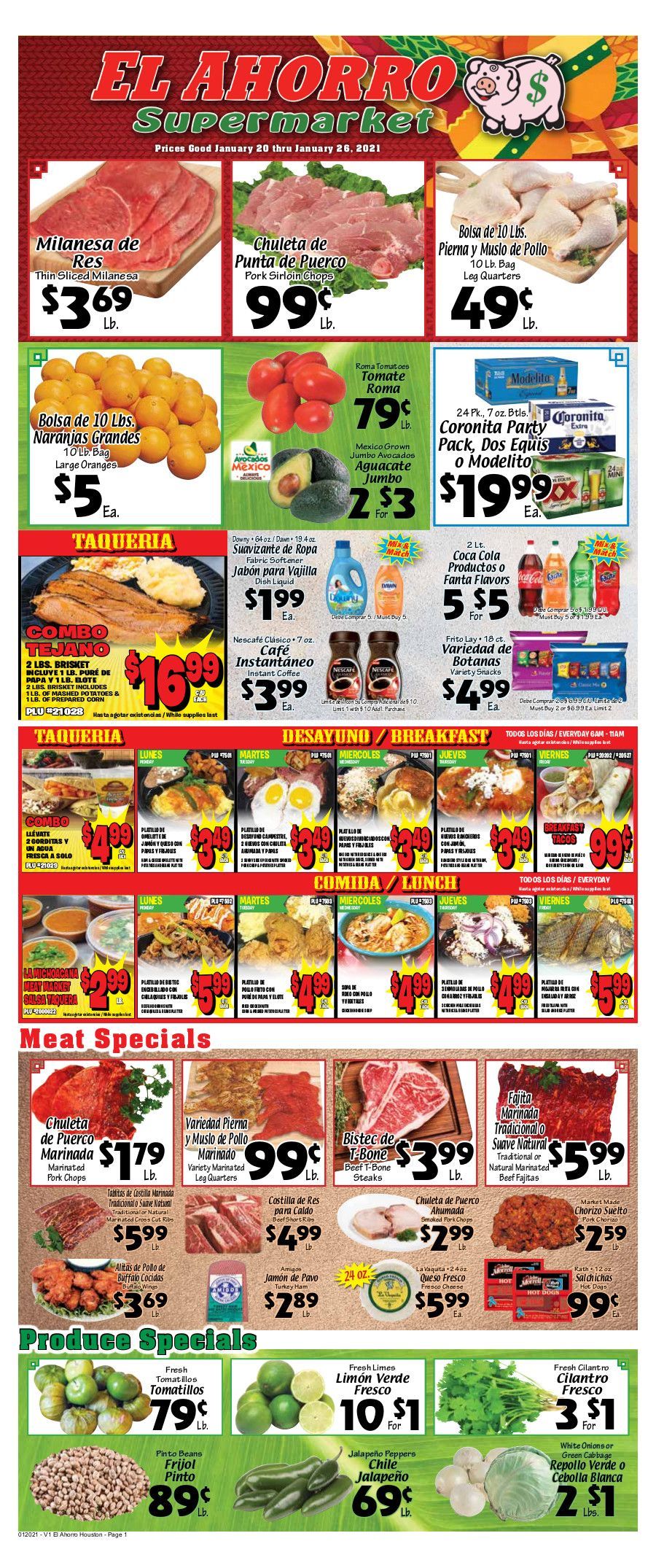El Ahorro Supermarket Weekly Ad Flyer January 20 to January 26, 2021
