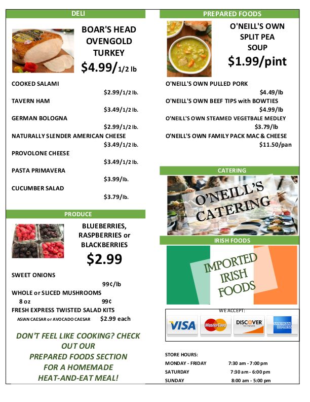 O'Neill's Food Market Weekly Ad Flyer January 20 to January 26, 2021