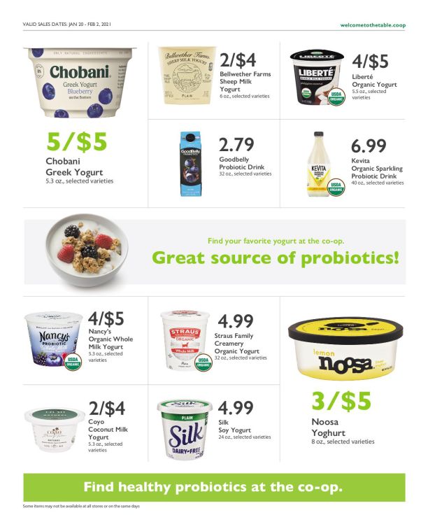 Wheatsville Food Coop Bieekly Ad Flyer January 20 to February 2, 2021