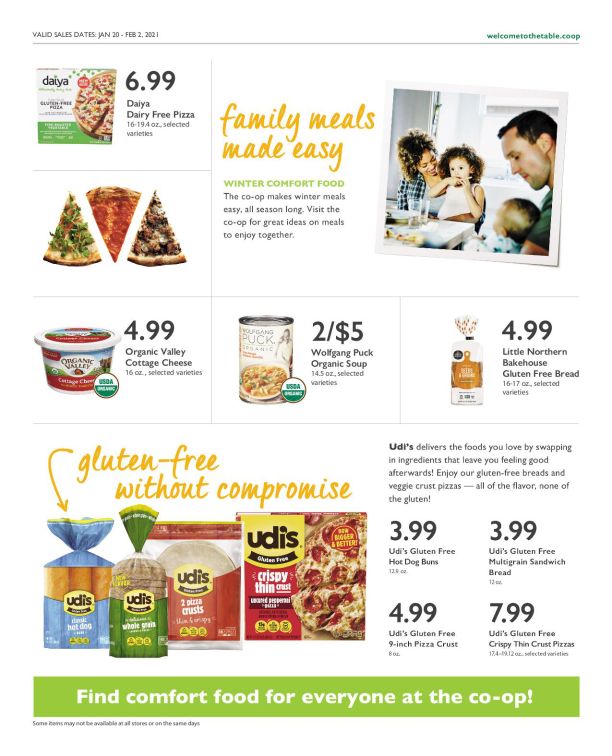 Wheatsville Food Coop Bieekly Ad Flyer January 20 to February 2, 2021