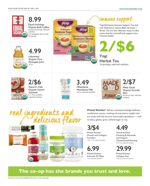 Wheatsville Food Coop Bieekly Ad Flyer January 20 to February 2, 2021