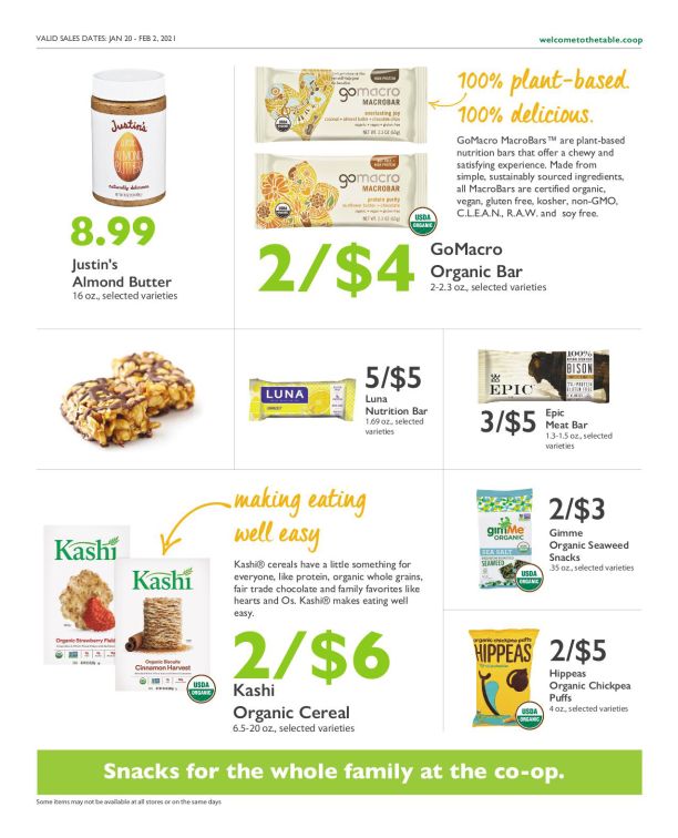 Wheatsville Food Coop Bieekly Ad Flyer January 20 to February 2, 2021