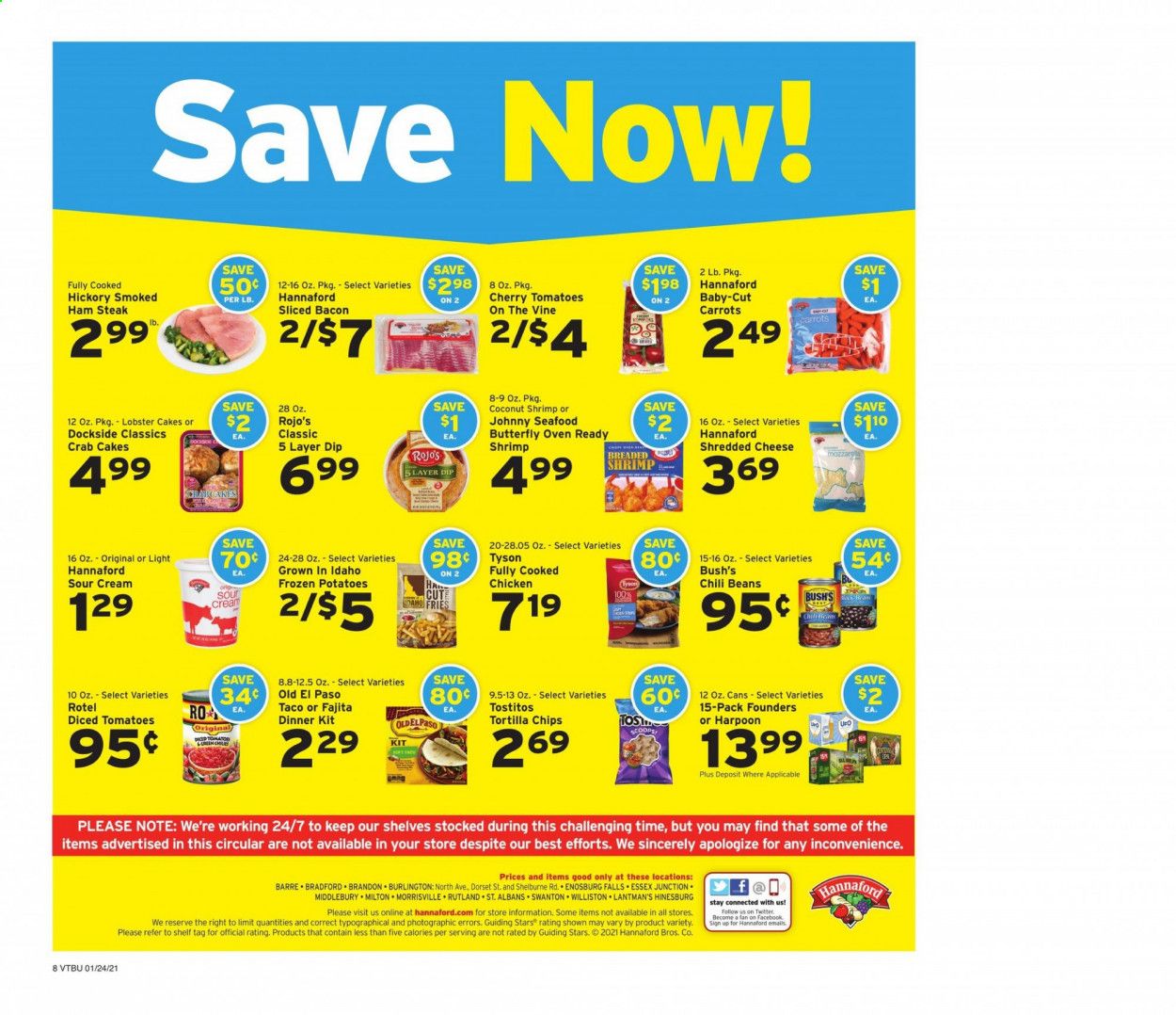 Hannaford (VT) Weekly Ad Flyer January 24 to January 30