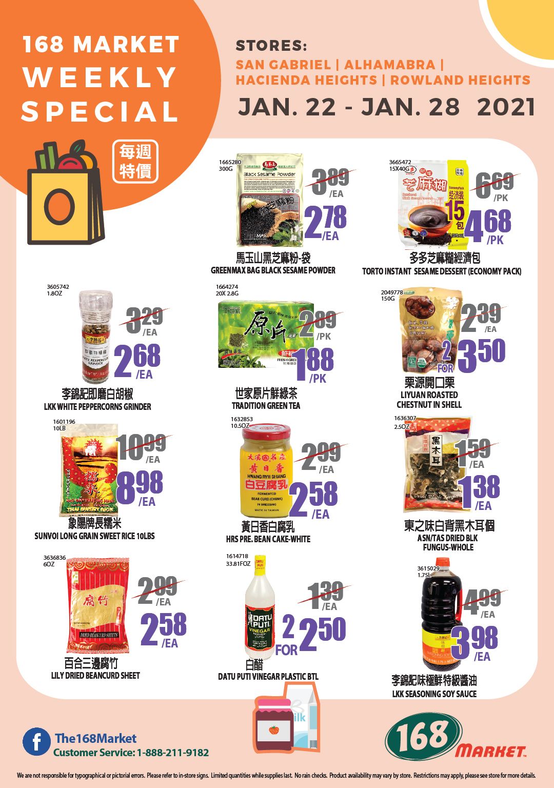 168 Market (CA) Weekly Ad Flyer January 22 to January 28, 2021