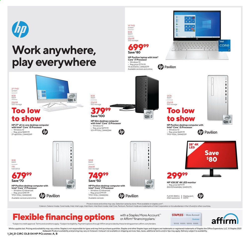 Staples Weekly Ad Flyer January 24 to January 30