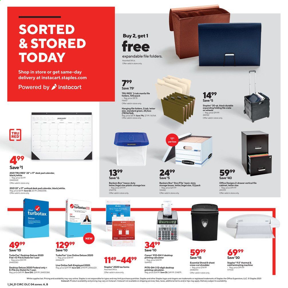 Staples Weekly Ad Flyer January 24 to January 30