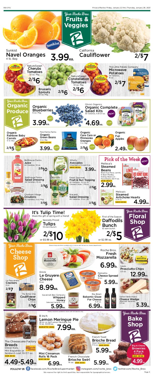 Roche Bros Supermarkets Weekly Ad Flyer January 22 to January 28, 2021