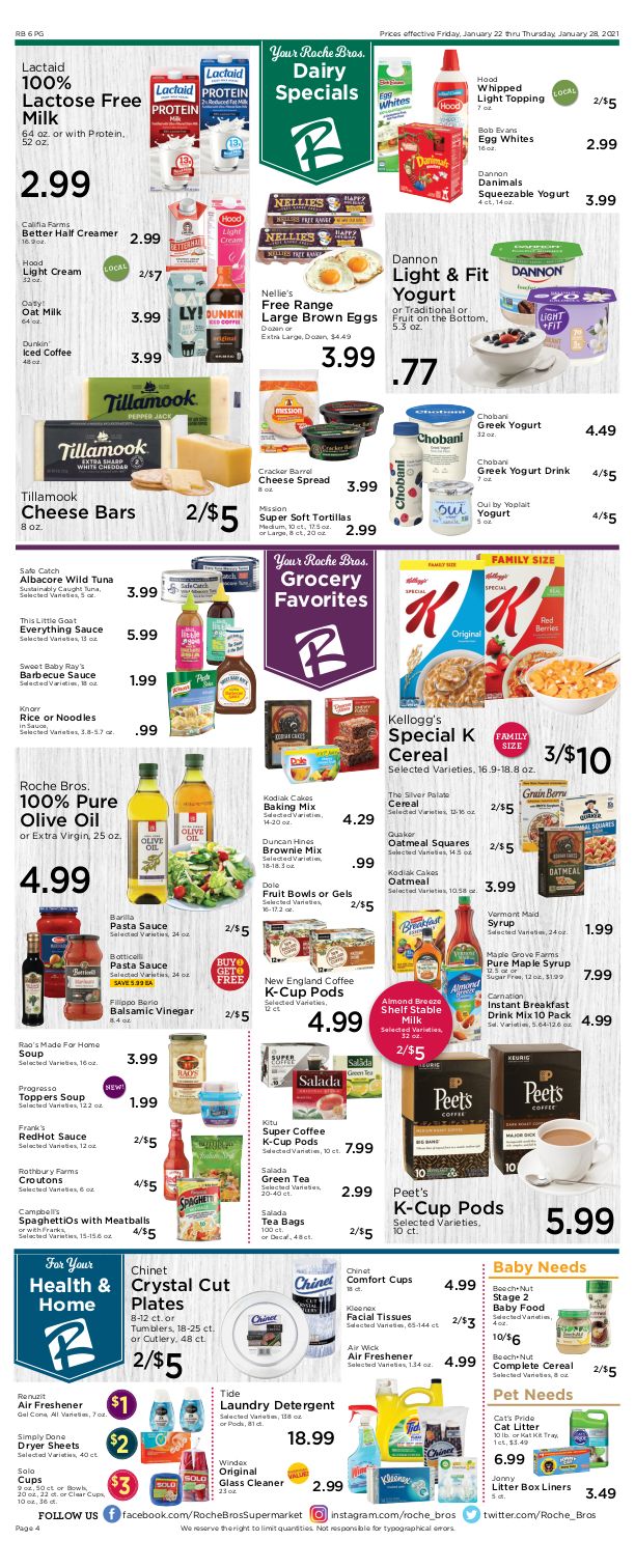 Roche Bros Supermarkets Weekly Ad Flyer January 22 to January 28, 2021