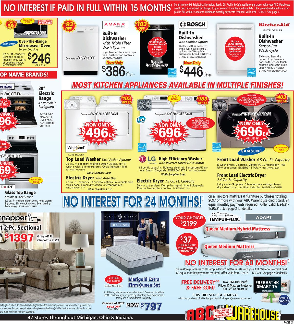 ABC Warehouse Weekly Ad Flyer January 24 to January 30, 2021