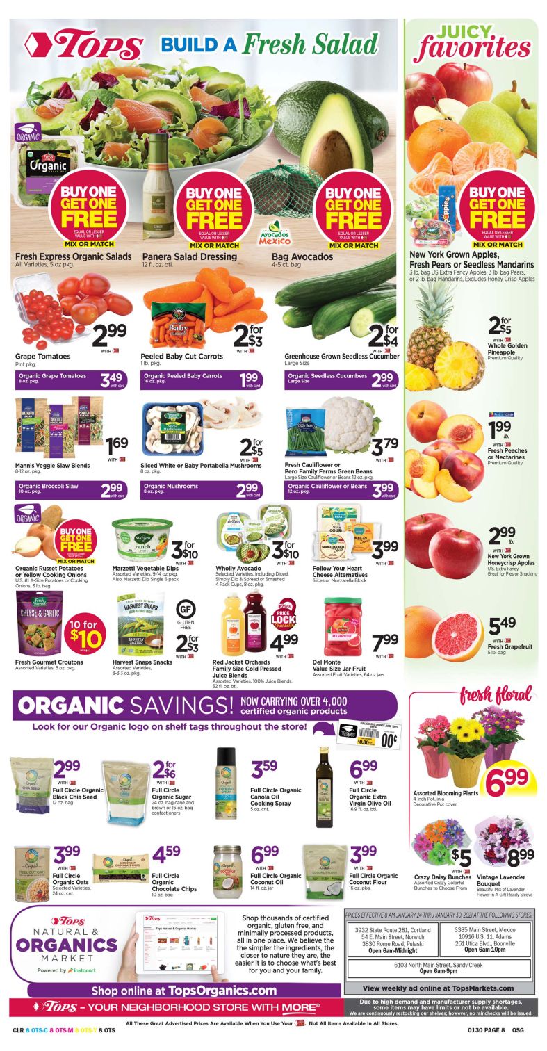 Tops Friendly Markets Weekly Ad Flyer January 24 to January 30, 2021