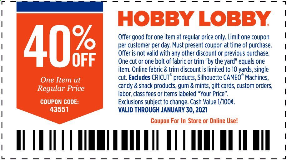 Hobby Lobby Weekly Ad Flyer January 24 to January 30