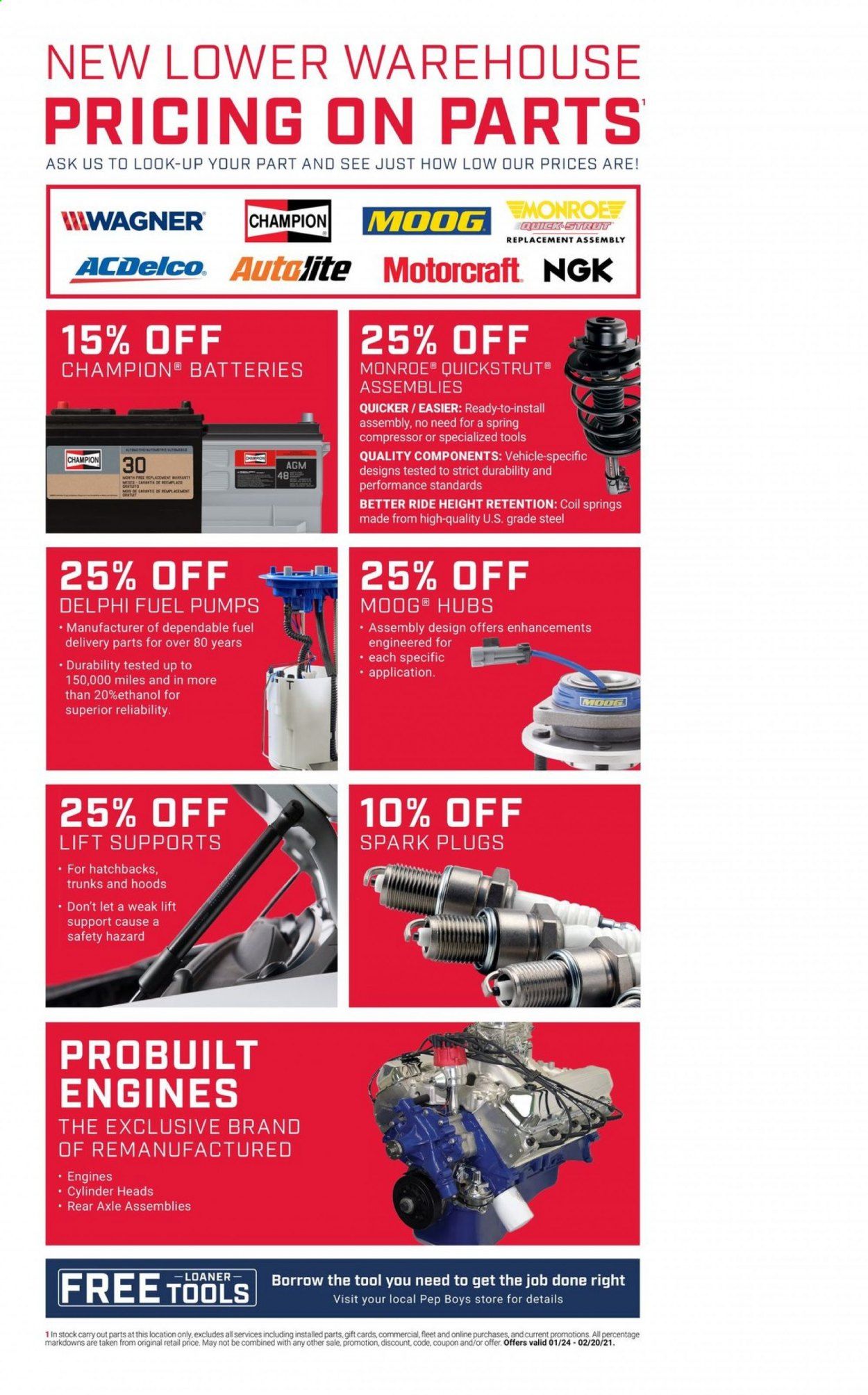 Pep Boys Weekly Ad Flyer January 24 to February 20