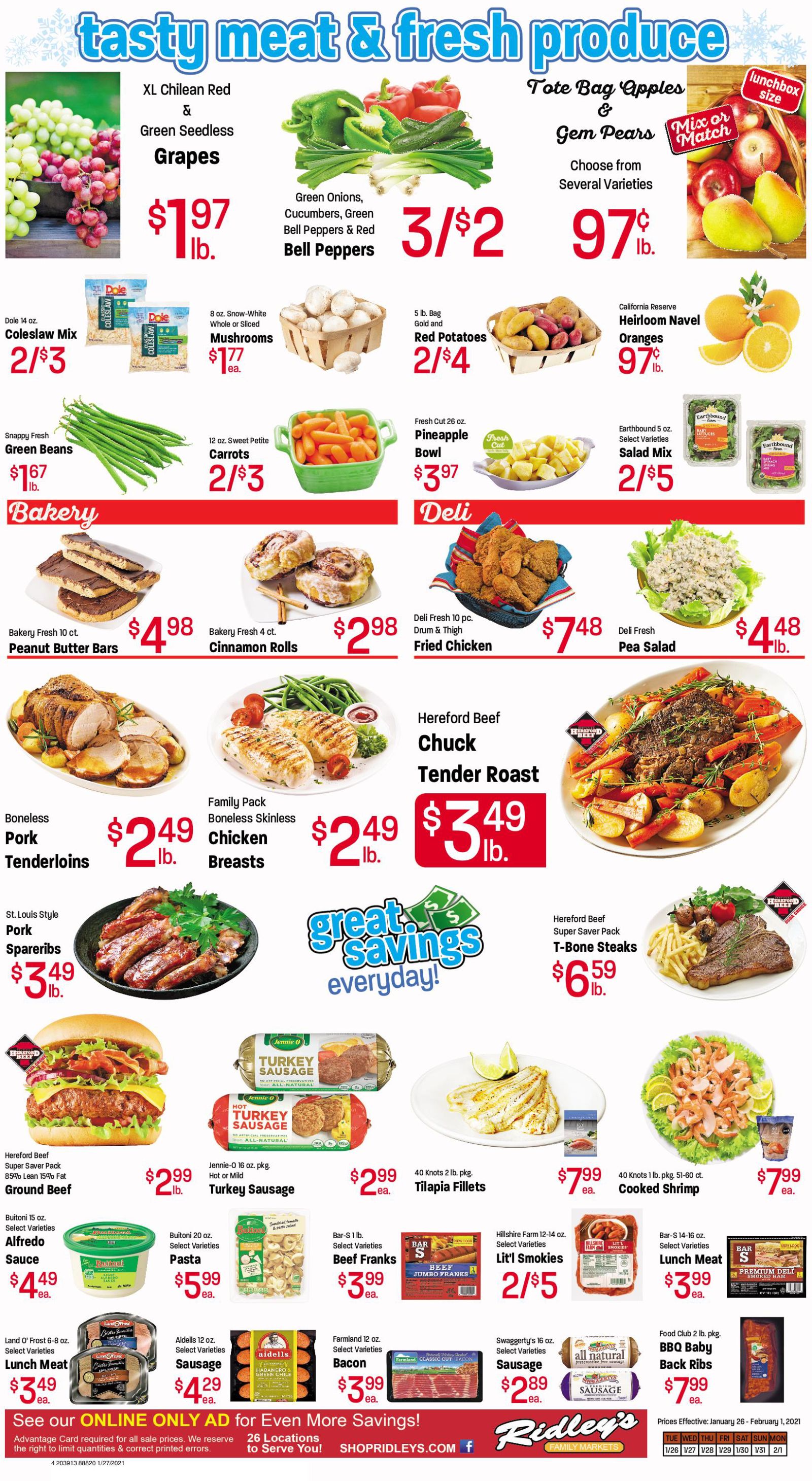 Ridley's Family Market Weekly Ad Flyer January 26 to February 1, 2021
