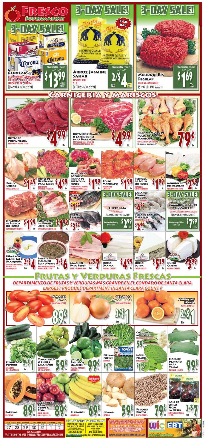 Fresco Supermarket Weekly Ad Flyer January 27 to February 2, 2021