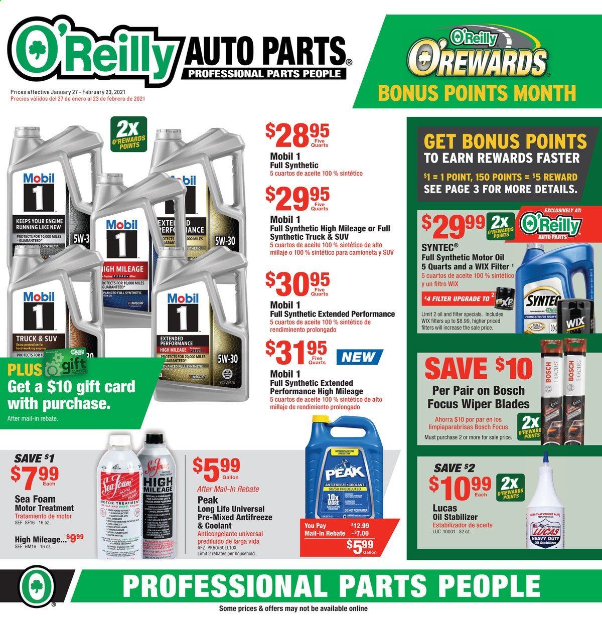 O'Reilly Auto Parts Weekly Ad Flyer January 27 to February 23