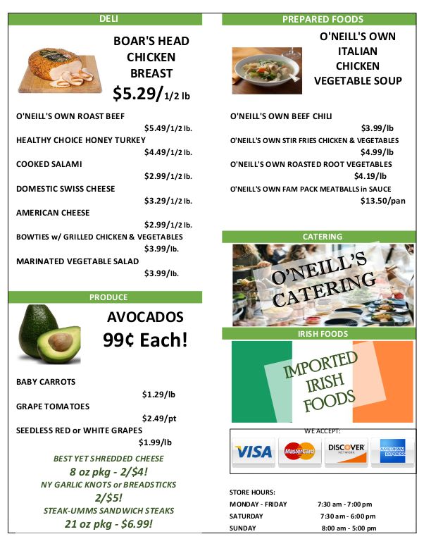 O'Neill's Food Market Weekly Ad Flyer January 27 to February 2, 2021